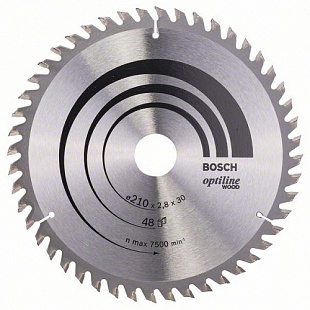 Диск пильный Bosch 190х20 48 зубов Optiline Wood по дереву
