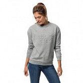 Пуловер женский Jack Wolfskin Logo Sweatshirt W light grey