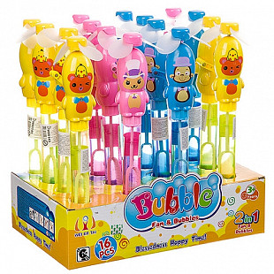 Набор Bondibon мыльные пузыри 35 мл 2в1 вентилятор-игрушка 3612В (16шт)