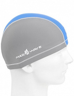 Шапочка для бассейна (плавания) взрослая Mad Wave Lycra Doutone gray/blue