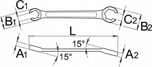 Ключ кольцевой открытый Unior 8x10 мм