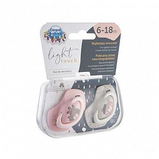 Пустышка Canpol babies Bonjour Paris Силиконовая Симметричная 6-18 мес., 2 шт. (22/648_pin) pink