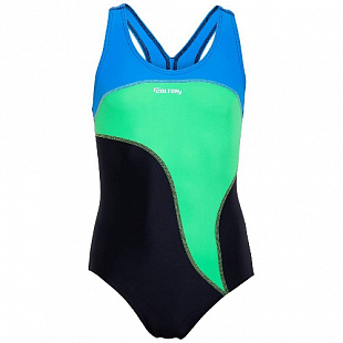 Купальник детский Colton Wave совместный со вставками SC-5910 black/lime/blue