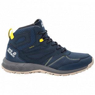 Водонепроницаемые кроссовки мужские Jack Wolfskin Woodland Texapore Mid M dark blue / lime