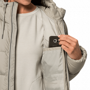 Пальто женское Jack Wolfskin Crystal Palace Coat dusty grey