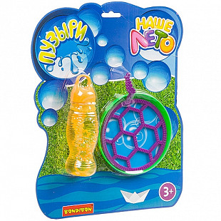 Набор Bondibon мыльные пузыри 115 мл с рамками и тарелкой-фрисби "Наше Лето" 896А