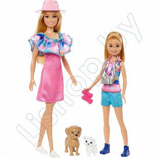 Игровой набор Barbie & Stacie Летняя прогулка с питомцами (HRM09)