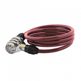 Кодовый замок трос спиральный 6х100 см Х82788 red