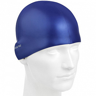 Шапочка для бассейна (плавания) взрослая Mad Wave Metal Silicone Solid blue