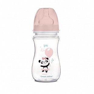 Антиколиковая бутылочка для кормления Canpol babies Easystart EXOTIC ANIMALS с широким горлышком 240 мл., 3 мес.+ (35/221_pin) pink