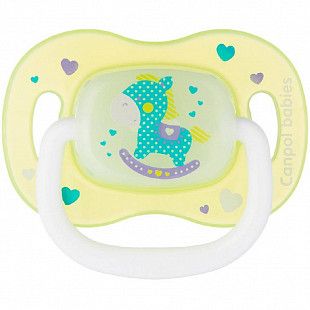Пустышка Canpol babies Toys Силиконовая Симметричная 6-18 мес. (23/292) yellow