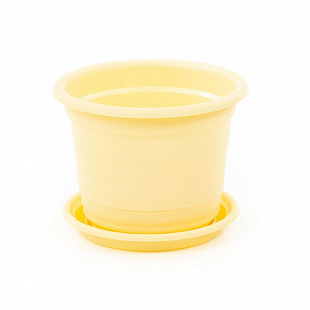 Горшок цветочный Полесье Ксения №5 с поддонником 2л 73877 Yellow
