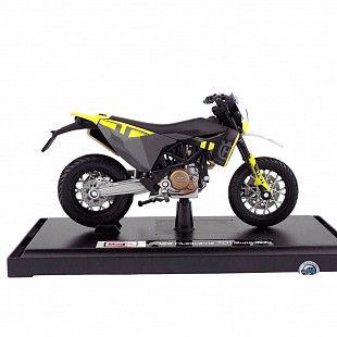 Масштабная модель мотоцикла Maisto 1:18 2023 Husqvarna 701 Supermoto 39300 (20-23091) Rat Black/Grey/Yellow