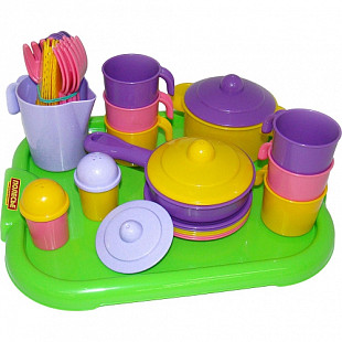 Набор детской посуды Полесье с подносом 3971