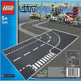 Конструктор LEGO Строительная пластина Lego Т-образный перекресток и поворот 7281