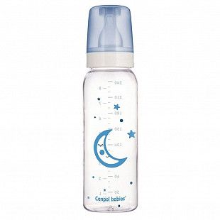 Стеклянная бутылочка для кормления Canpol babies NIGHT DREAMS с узким горлышком 240 мл., 12 мес.+ (42/101) blue