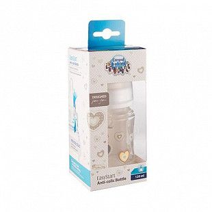 Антиколиковая бутылочка для кормления Canpol babies Easystart NEWBORN BABY с широким горлышком 120 мл., 0+ мес. (35/216_bei) beige