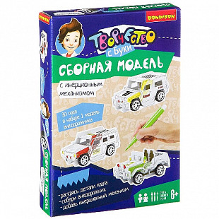Сборная 3D модель для раскрашивания Bondibon Внедорожник с инерционным механизмом ВВ2223