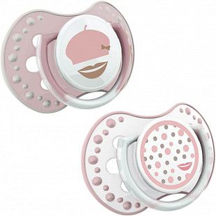 Пустышка силиконовая 0-3 мес. симметричной формы, динамическая LOVI Retro baby (22/803girl) 2 шт.