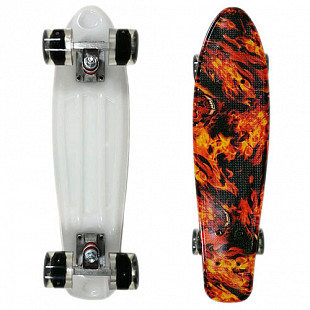 Penny board (пенни борд) Display Fireskull/black LED