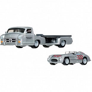 Машинка Hot Wheels Premium Team Transport Mercedes-Benz 300 SLR & Mercedes-Benz Renntransporter  (FLF56 JHX90)