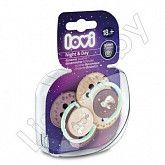 Пустышка силиконовая Lovi Night&Day симметричной формы, динамическая, +18 мес., 2 шт. (22/916girl)