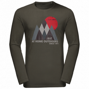 Футболка мужская Jack Wolfskin Mountain Longsleeve M dark moss