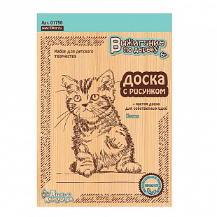 Доски для выжигания Десятое Королевство Котик 2 шт 01796