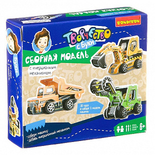 Сборная 3D модель для раскрашивания Bondibon Каток с инерционным механизмом ВВ2215