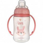 Поильник Canpol babies CUTE ANIMALS с ручками и силиконовым носиком 6м+ 320мл (56/512_pin2) pink