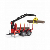 Игрушка Bruder Прицеп для перевозки леса с манипулятором и бревнами 02252