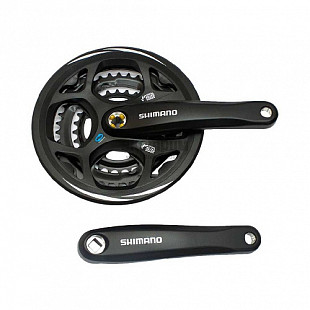 Шатун Shimano AFCM311C888CL FC-M311-L 48X38X28T с защитой black ZSM18343