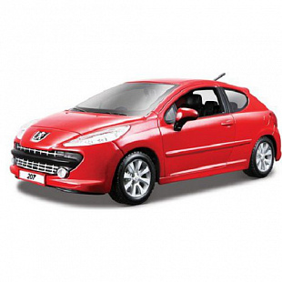 Модель автомобиля Bburago 1:24 Peugeot 207 (18-22102) red