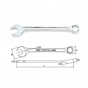 Ключ комбинированный Toptul 27мм 15° AAEX2727