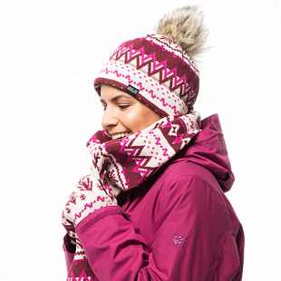 Шапка женская Jack Wolfskin Scandic Cap Women garnet red all over