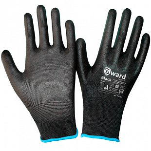 Перчатки нейлон полиуретан 13кл black PU1001