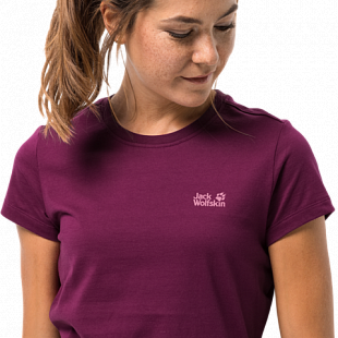 Футболка женская Jack Wolfskin Essential T Women wild berry