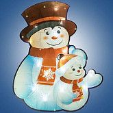 Гирлянда-панно Snowmen Снеговик со снеговичком LED 45х37 см Е96355 white