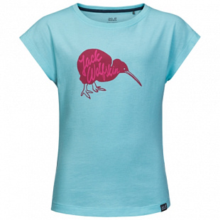 Футболка детская Jack Wolfskin Brand T Girls gulf stream