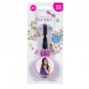 Тушь для волос Lucky Т16156 с блёстками pink