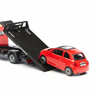 Масштабная модель автомобиля Bburago Street Fire Эвакуатор и Alfa Romeo MiTo 1:43 (18-31400) Black/Red