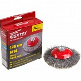 Щетка дисковая гофрированная Wortex 125м/M14 WCBD125CA011