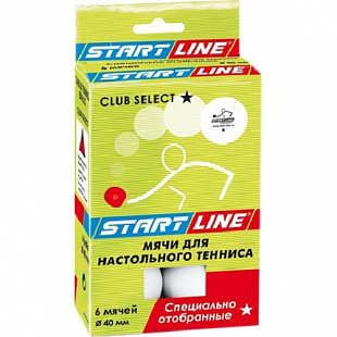 Мяч для настольного тенниса Start Line 1* Club Select White 6 штук