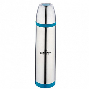 Термос Bohmann 1л BH-4492 silver/blue
