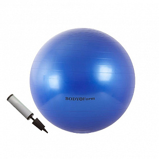 Набор Body Form Мяч гимнастический + насос 22" 55 см BF-GBP01 blue