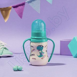 Бутылочка для кормления Baby Planet с ручками и узким горлышком 125 мл., 3 мес.+ (8427/4)