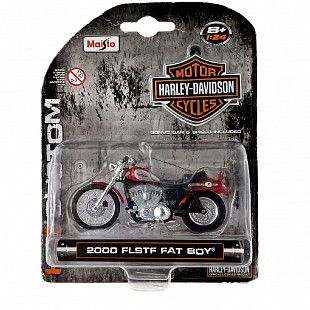 Масштабная модель мотоцикла Maisto 1:24 Harley-Davidson 2000 FLSTF Fat Boy (35094) red