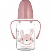 Бутылочка для кормления Canpol babies CUTE ANIMALS с ручками и узким горлышком 120 мл., 3 мес.+ (11/823) pink new