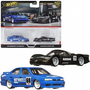 Машинка Hot Wheels Premium Nissan R390 GT1 & '94 Nissan Primera (HBL96 HRR74)
