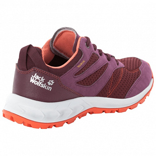 Водонепроницаемые кроссовки женские Jack Wolfskin Woodland Texapore Low W burgundy / orange